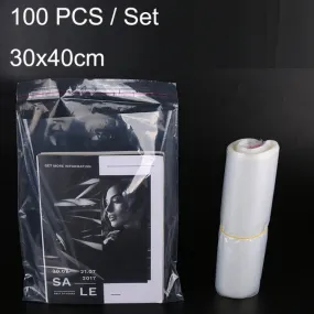 100 PCS / Set PE Clothing Packaging Bag Transparent Self-Stick Bag Jewelry Plastic Sealed Bag, Size:, Specification: 30x40cm