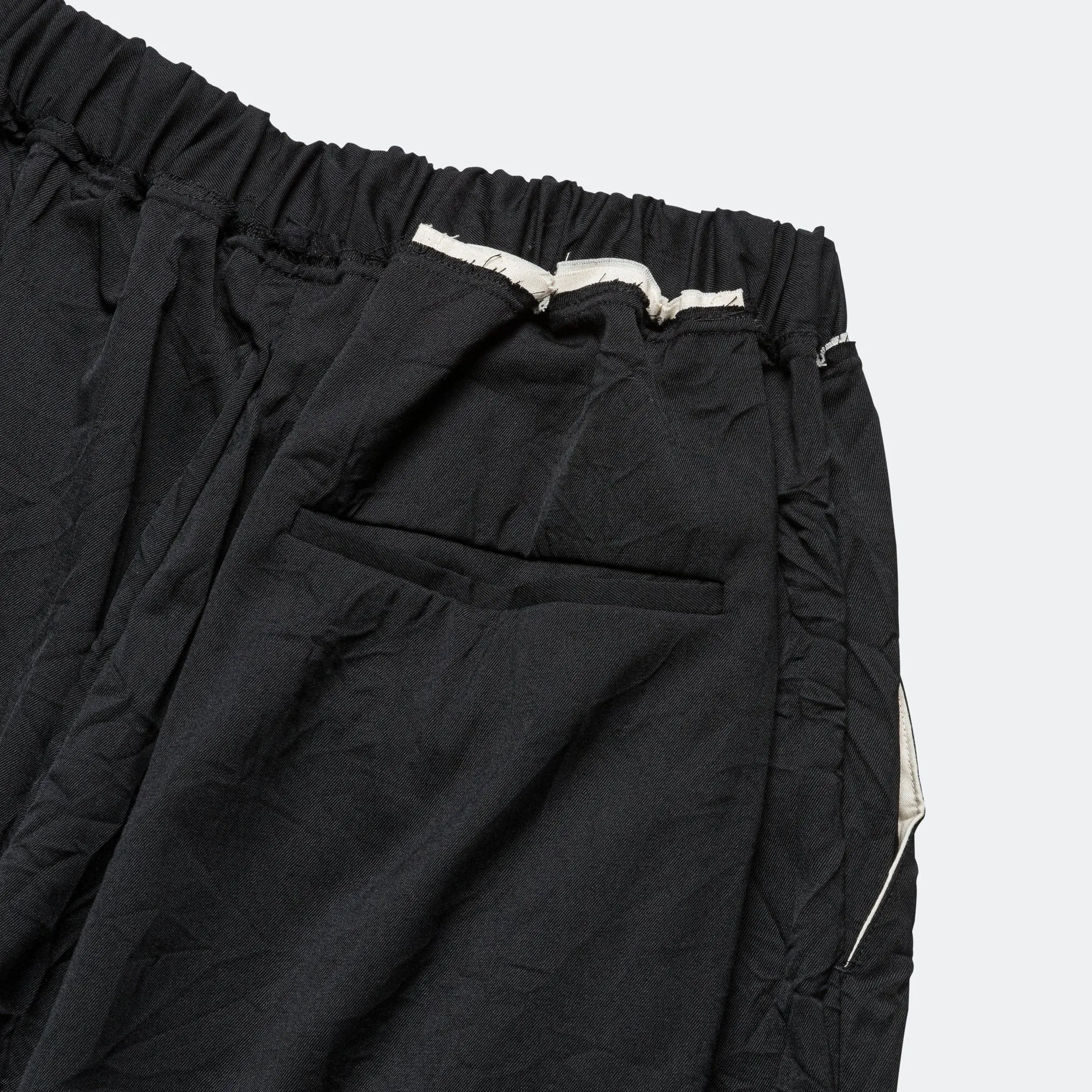 150% Pants - Black Wrinkled Wool Twill