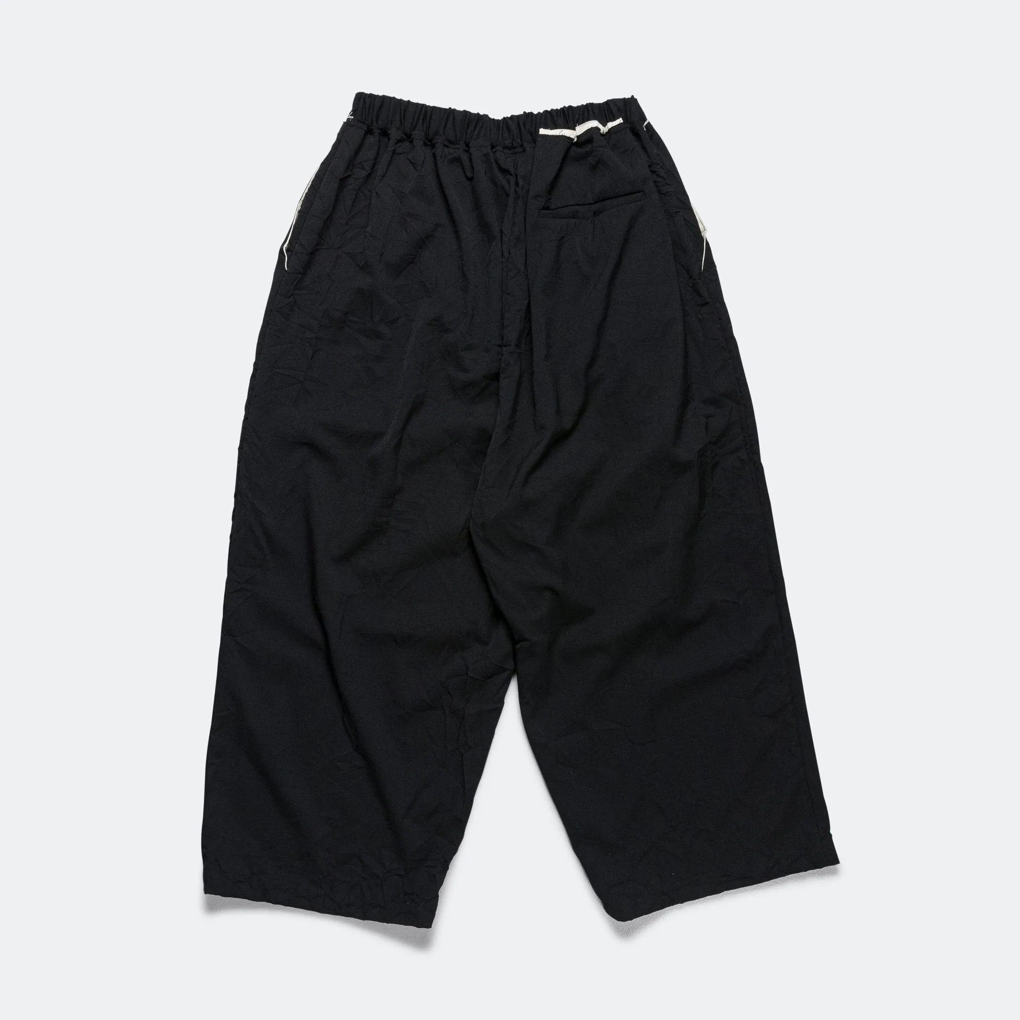 150% Pants - Black Wrinkled Wool Twill