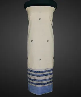 2.5 mtr cream buti handwoven cotton bomkai kurta material