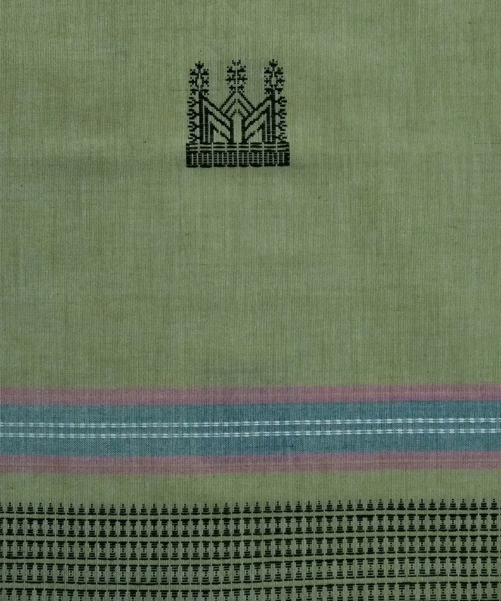 2.5 mtr lime green handwoven cotton bomkai kurta material