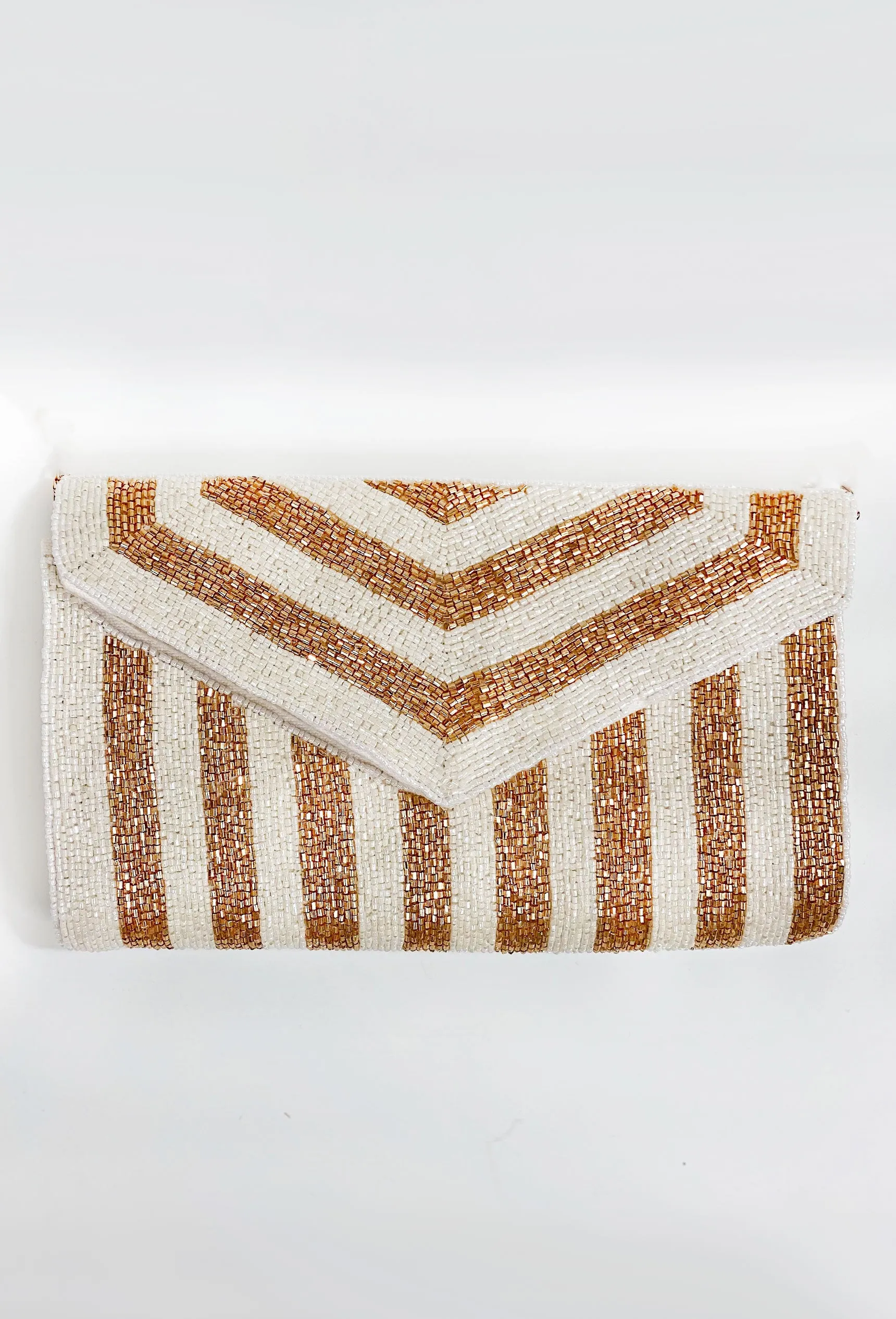 A Night Out Beaded Clutch in White