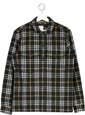 All Saints Black Berthhold Check Shirt UK M