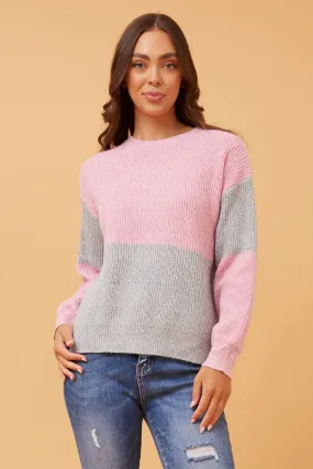 ALYA COLOR BLOCK KNIT JUMPER