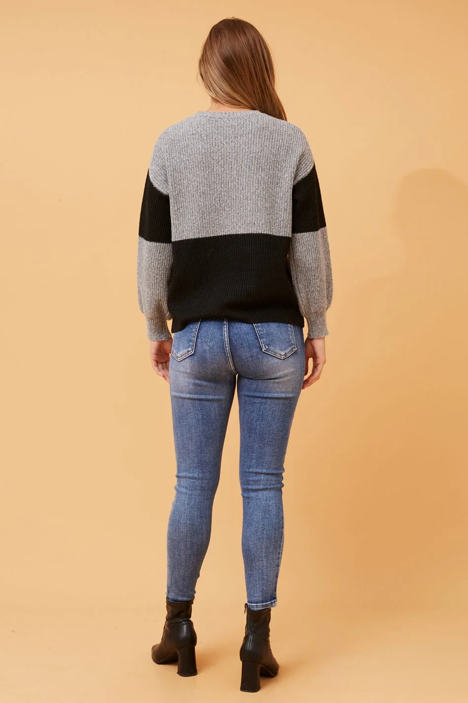 ALYA COLOR BLOCK KNIT JUMPER