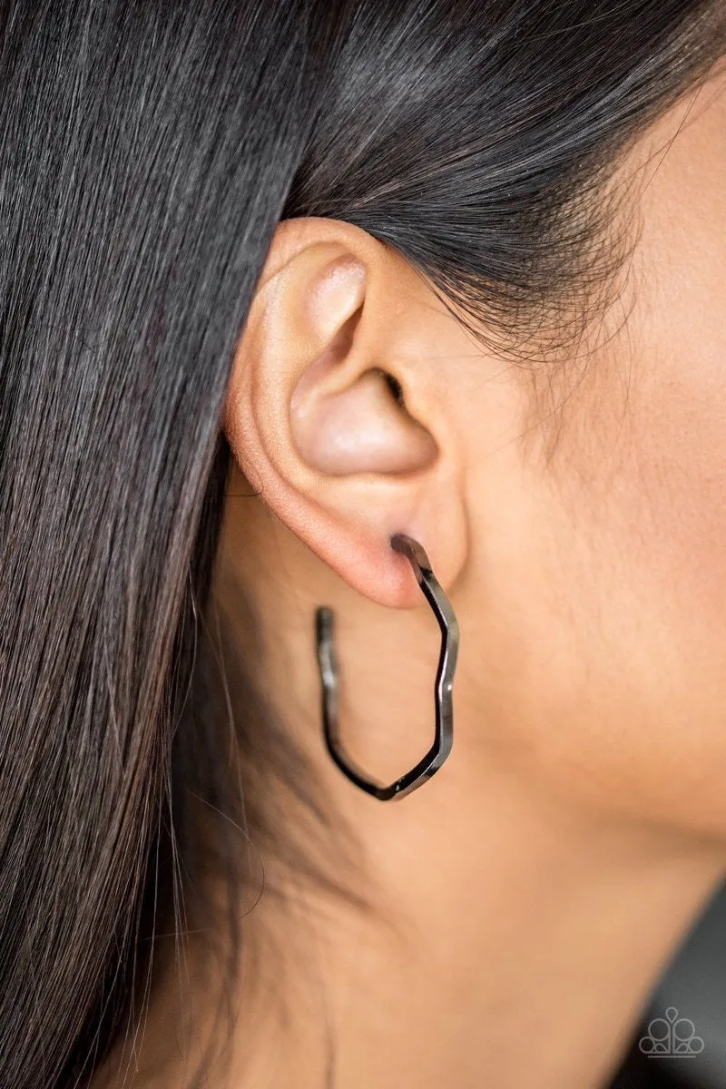 Another Day, Another Slay Black Paparazzi Hoop Earring