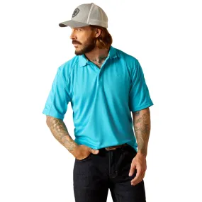 'Ariat' Men's AC Polo - Turquoise Reef