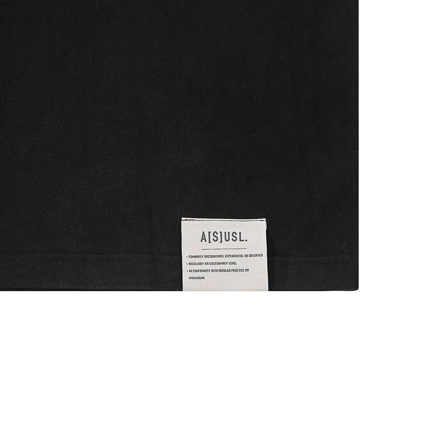 A[S]USL PIGMENT DYE ZIPPER POCKET TEE-BLACK