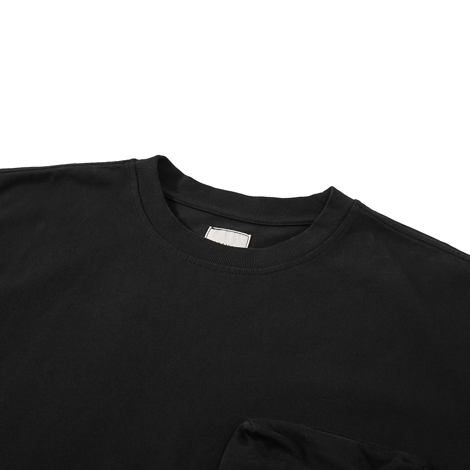 A[S]USL PIGMENT DYE ZIPPER POCKET TEE-BLACK