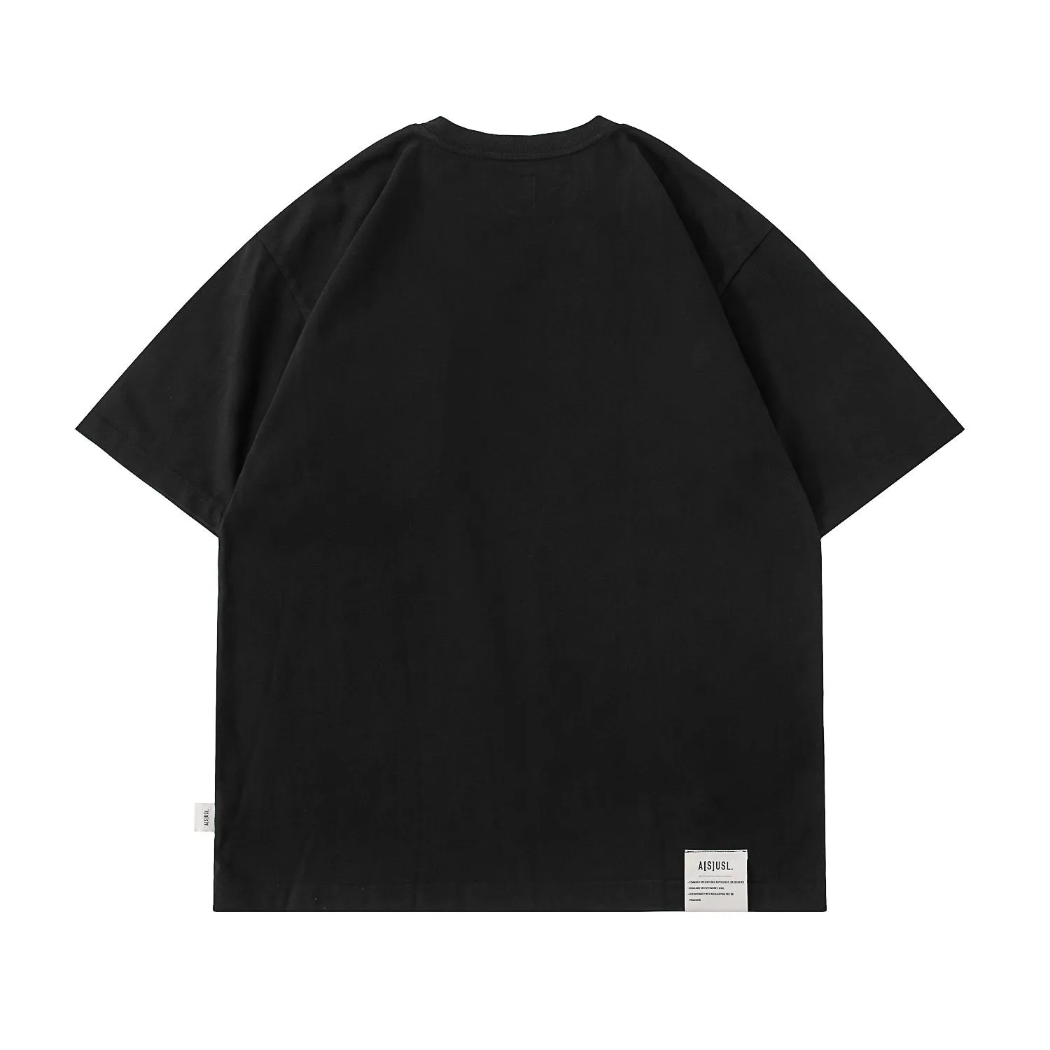 A[S]USL PIGMENT DYE ZIPPER POCKET TEE-BLACK