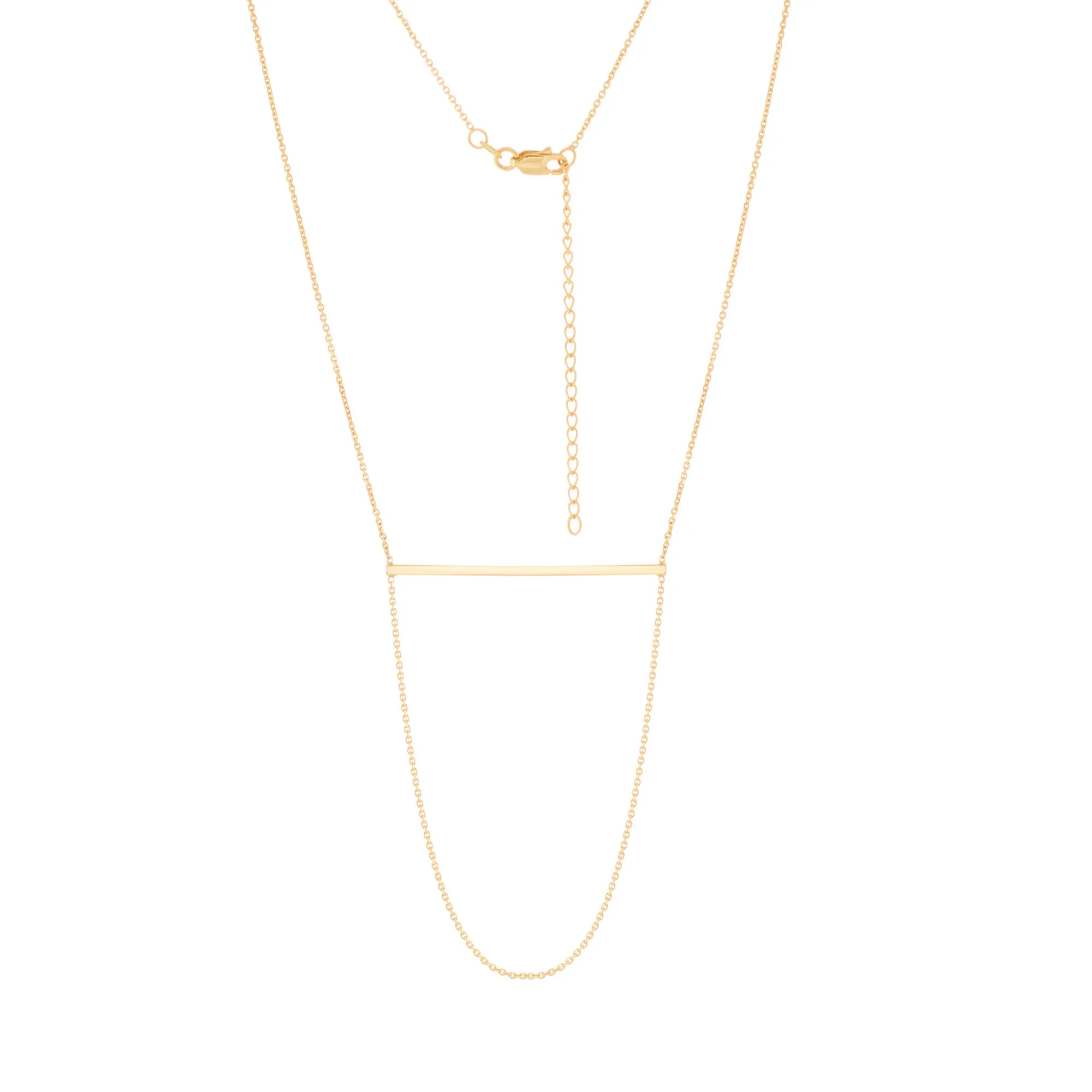 BAR WITH DROPPED CHAIN NECKLACE 14K