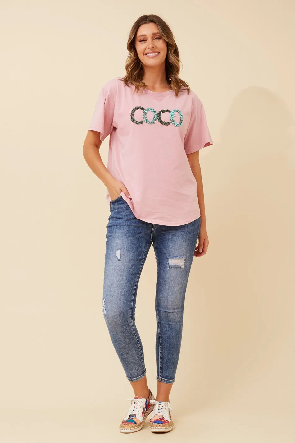 BINDI EMBELLISHED TEE