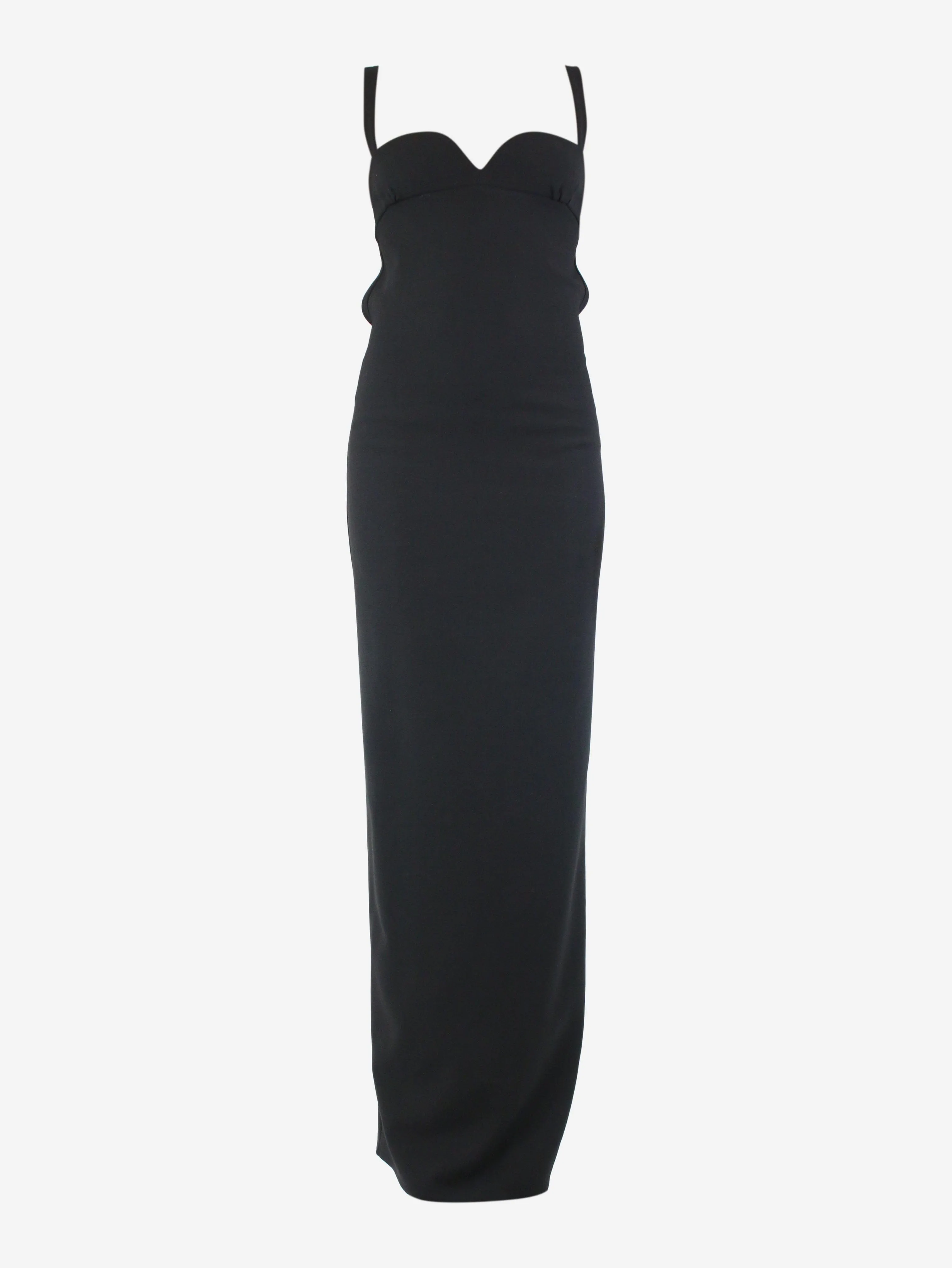 Black sweetheart bustier maxi dress - size UK 6