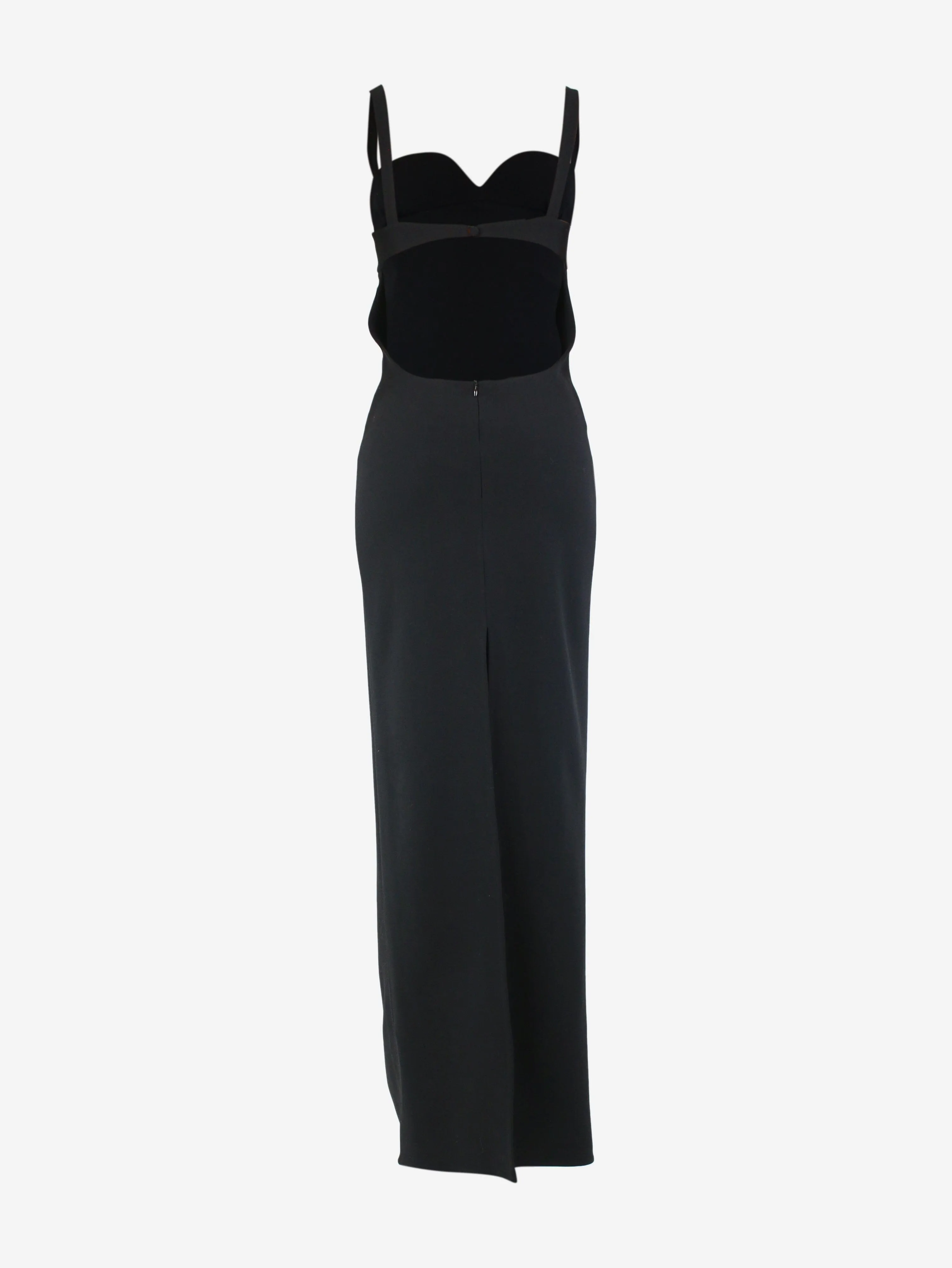 Black sweetheart bustier maxi dress - size UK 6