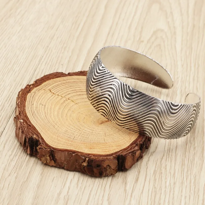 Bohemian Textured Cuff Style Bracelet