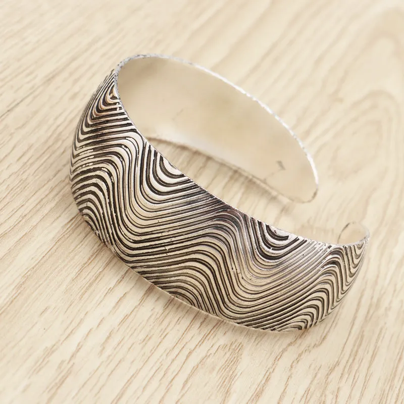 Bohemian Textured Cuff Style Bracelet