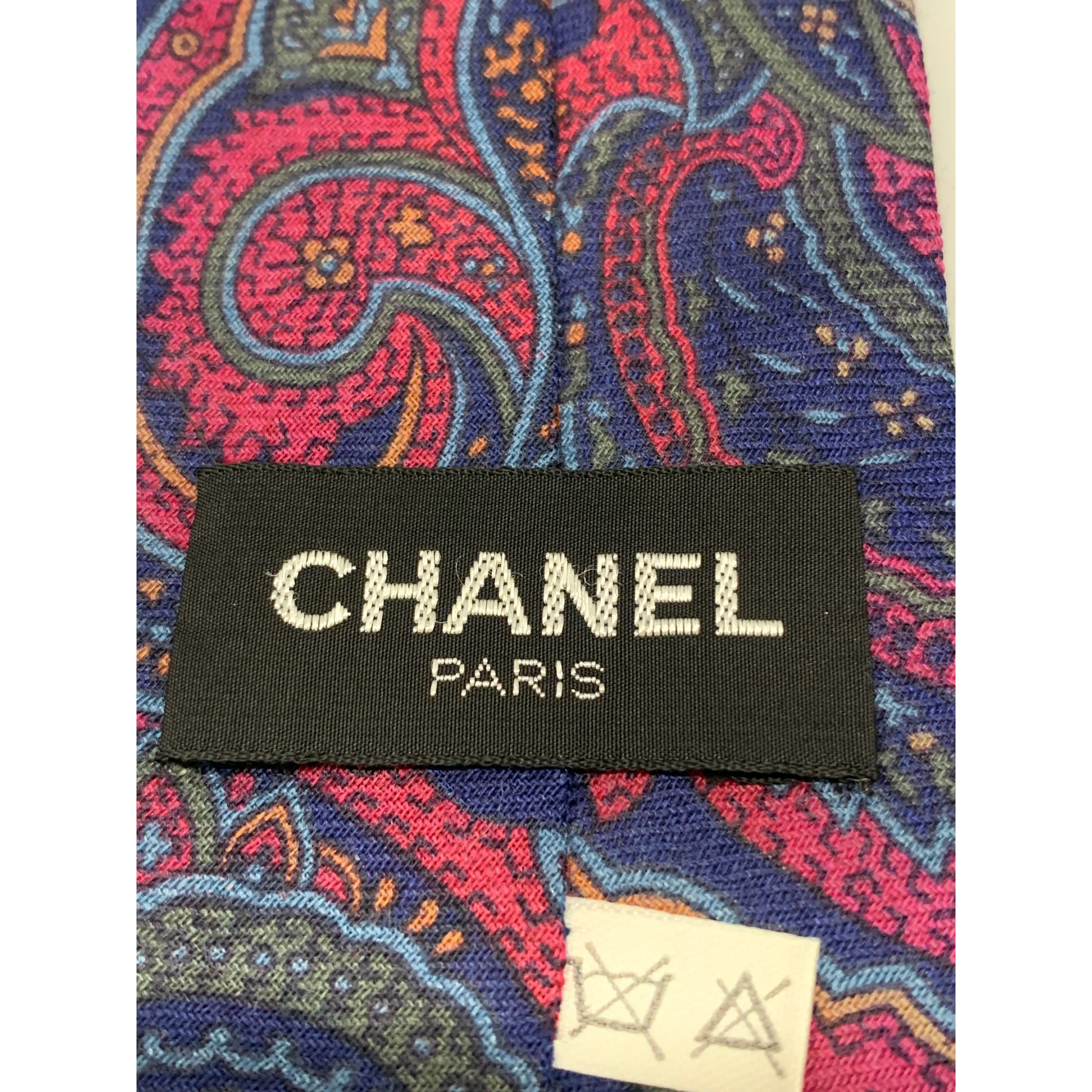 #CHANEL/Tie/PPL/Wool/All Over Print