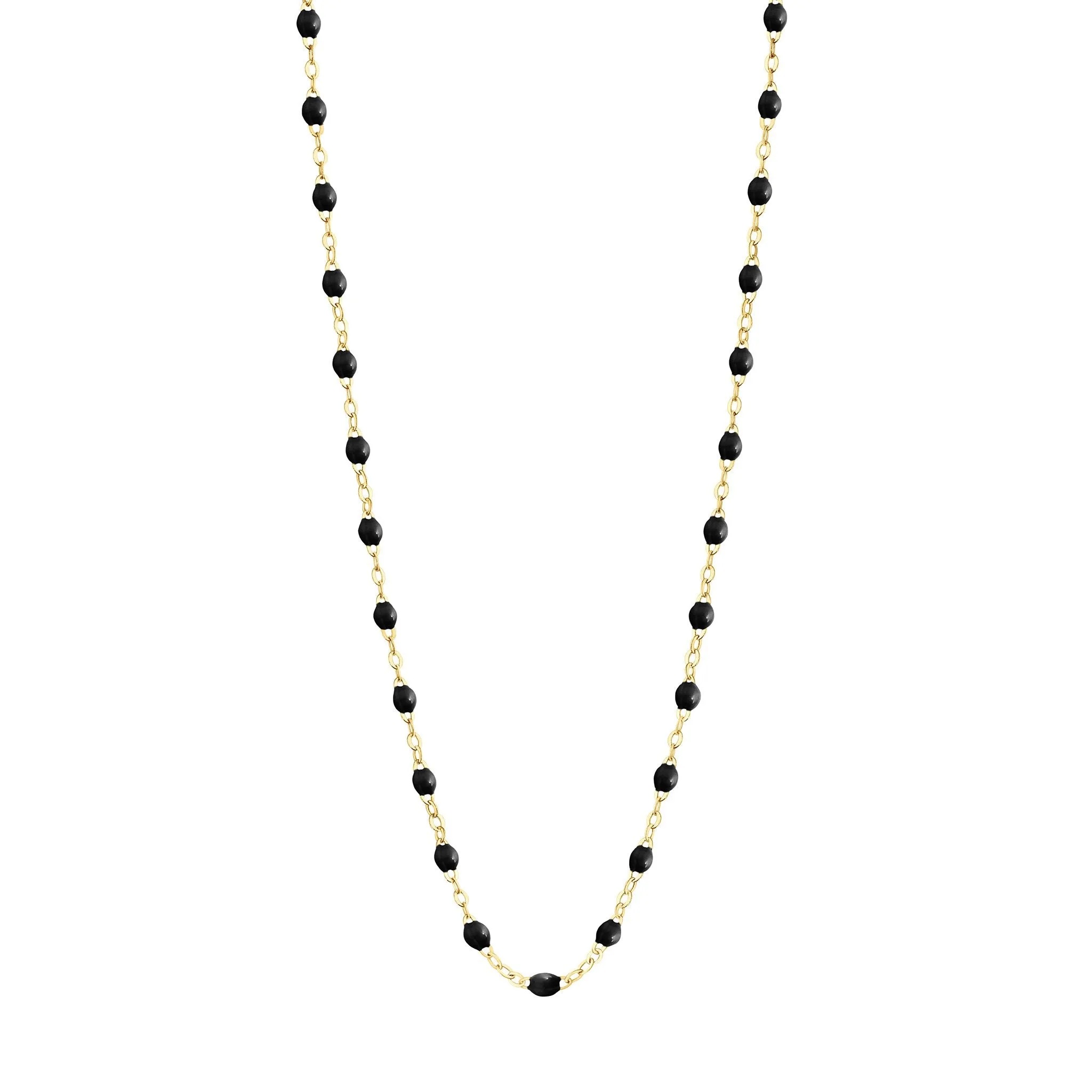 Classic Gigi Black necklace, yellow gold, 16.5"