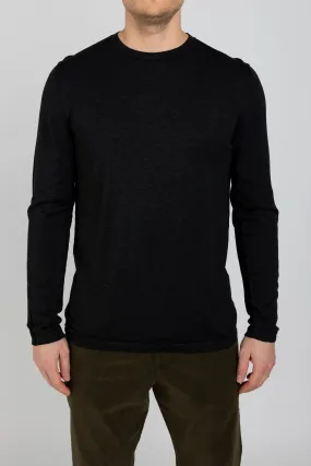 Crewneck Sweater in Grey Black