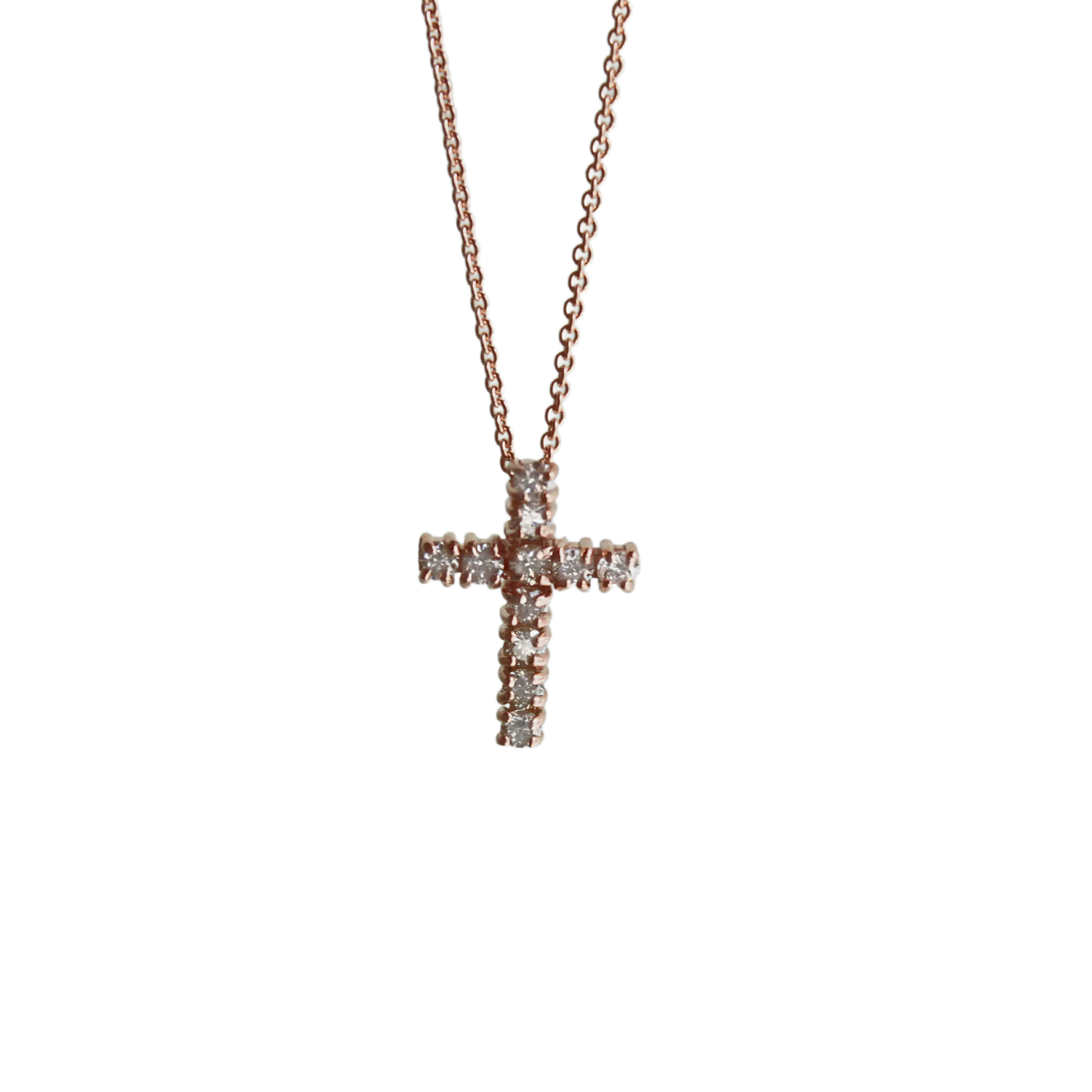 Dainty Rose Gold Cross Necklace