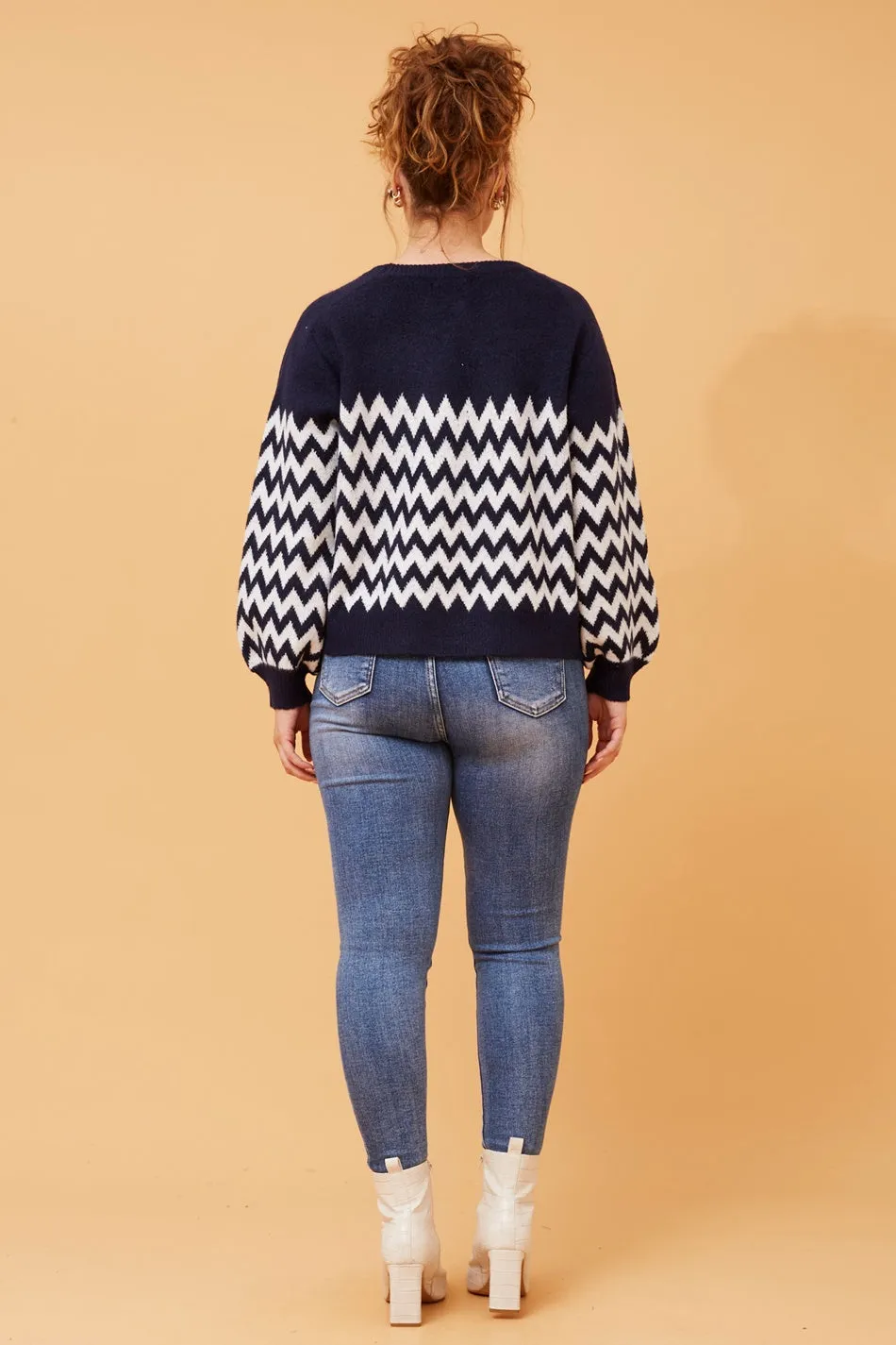 DAVONA CHEVRON PRINT KNIT JUMPER