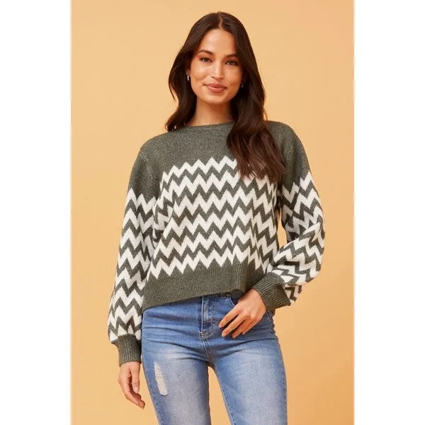 DAVONA CHEVRON PRINT KNIT JUMPER