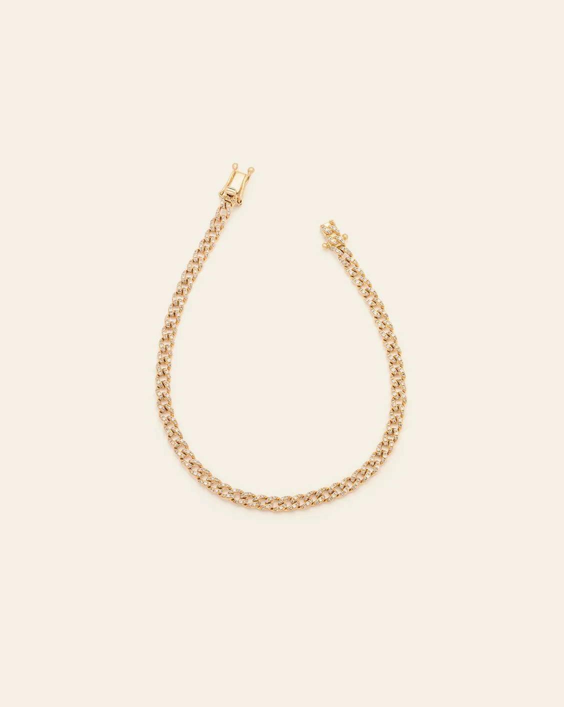 Diamond Curb Chain Tennis Bracelet - 10k Solid Gold