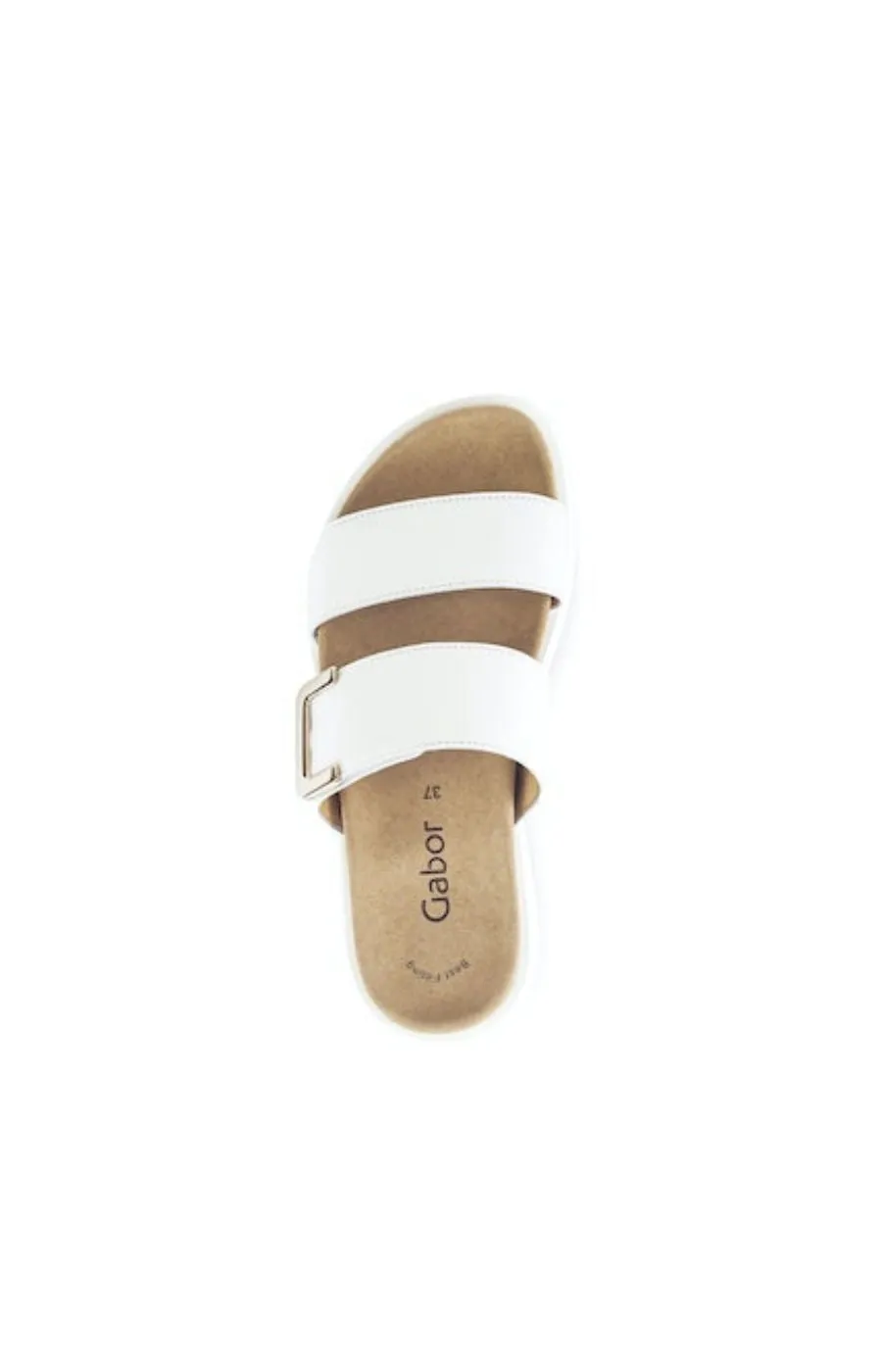 Gabor Slip On Buckle Sandal in White