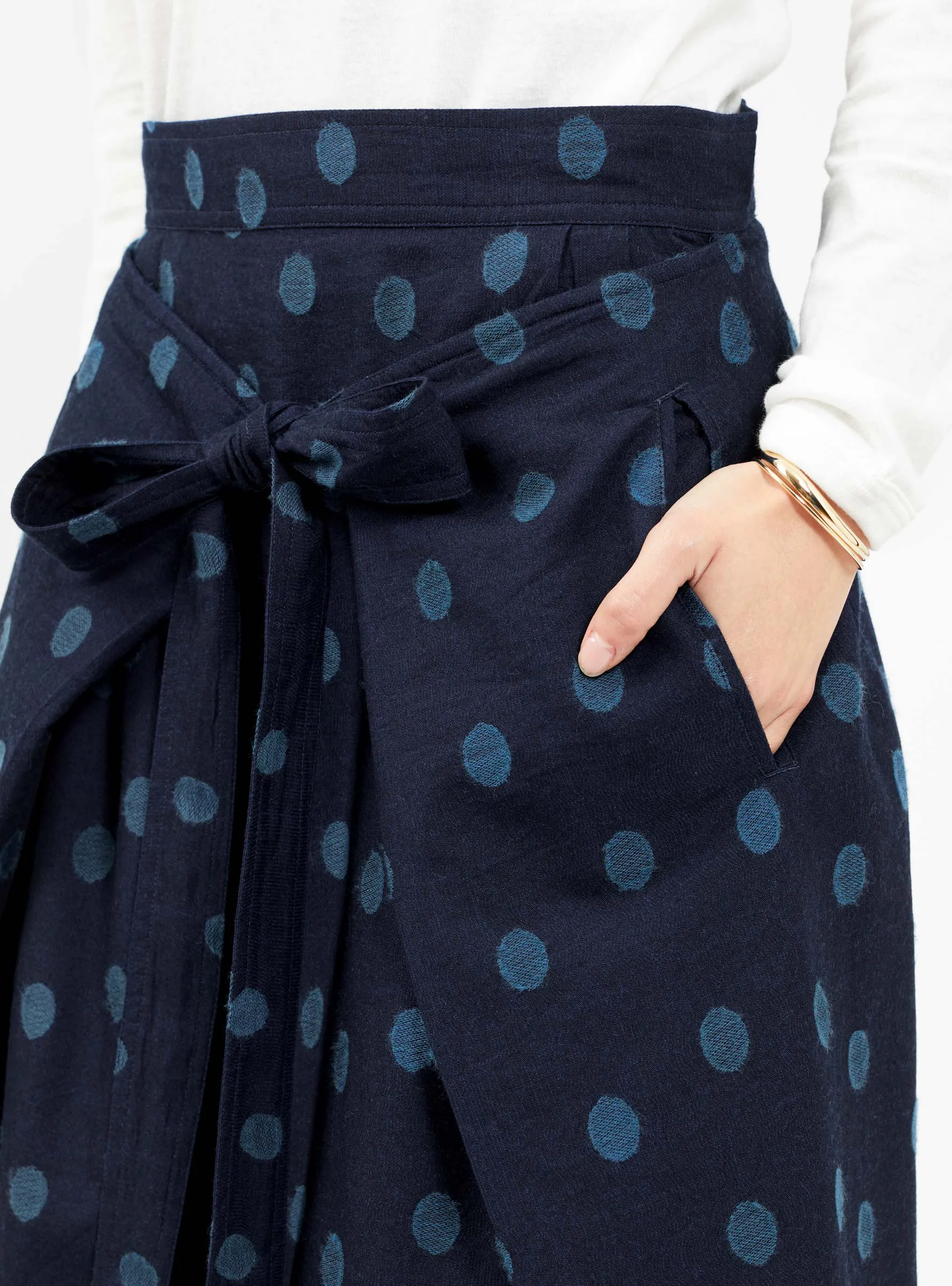 George Skirt Indigo Polka Dot