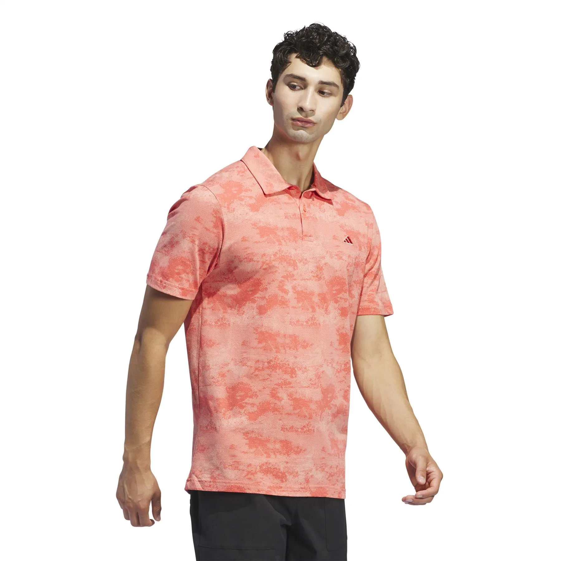 Go-To Regular Fit Printed Mesh Polo Preloved Scarlet - SS24