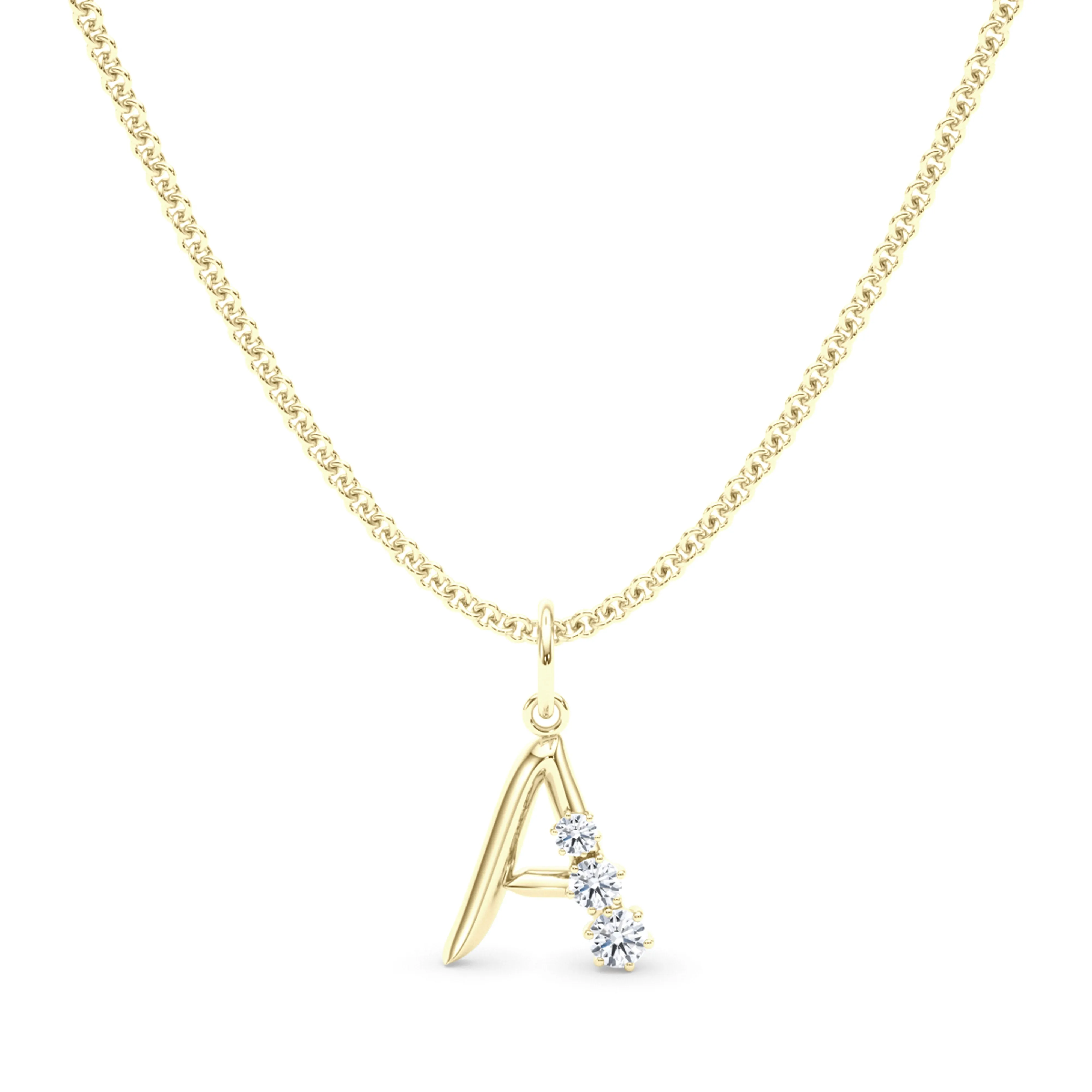 Graduated Diamond Initial Pendant Letter A