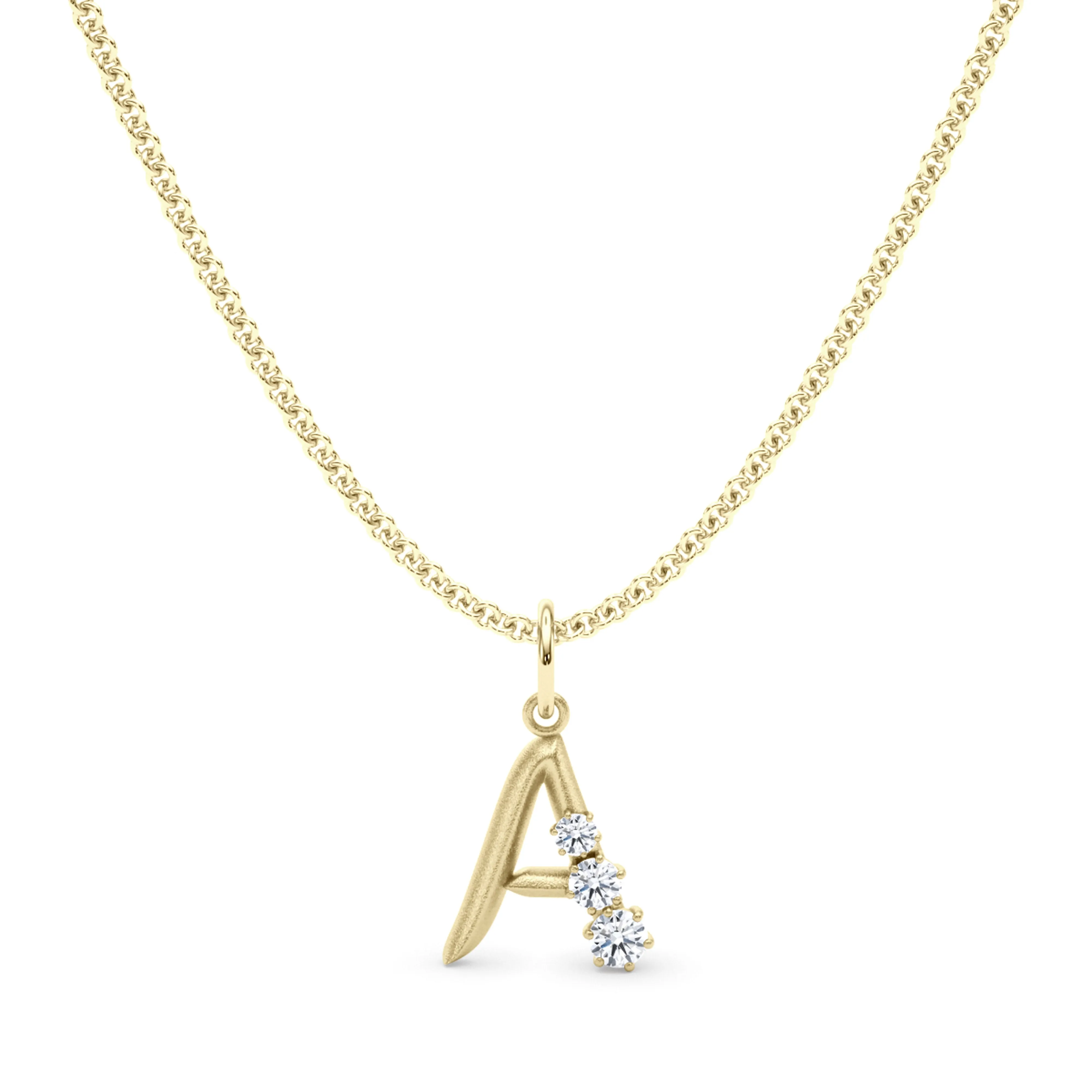 Graduated Diamond Initial Pendant Letter A