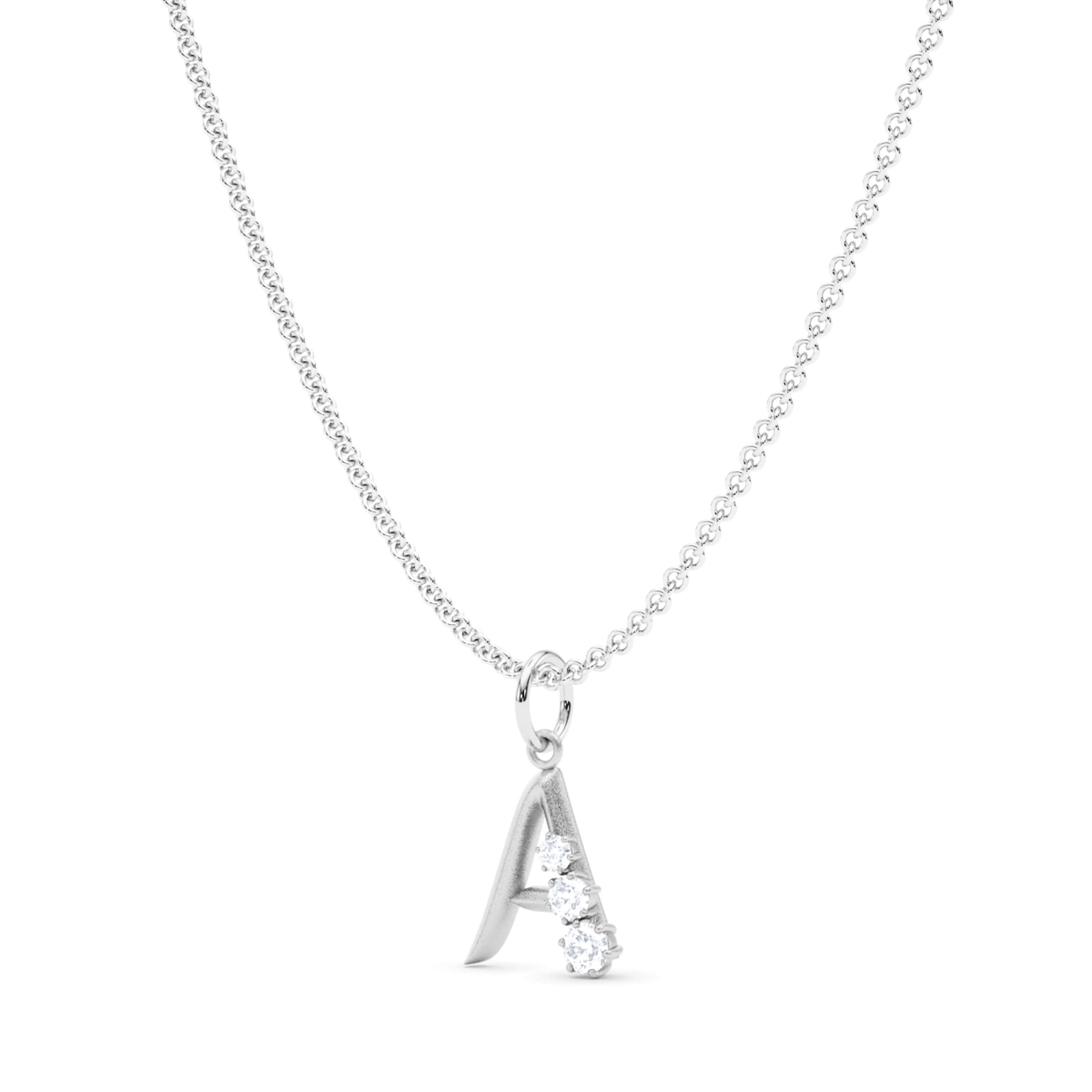 Graduated Diamond Initial Pendant Letter A