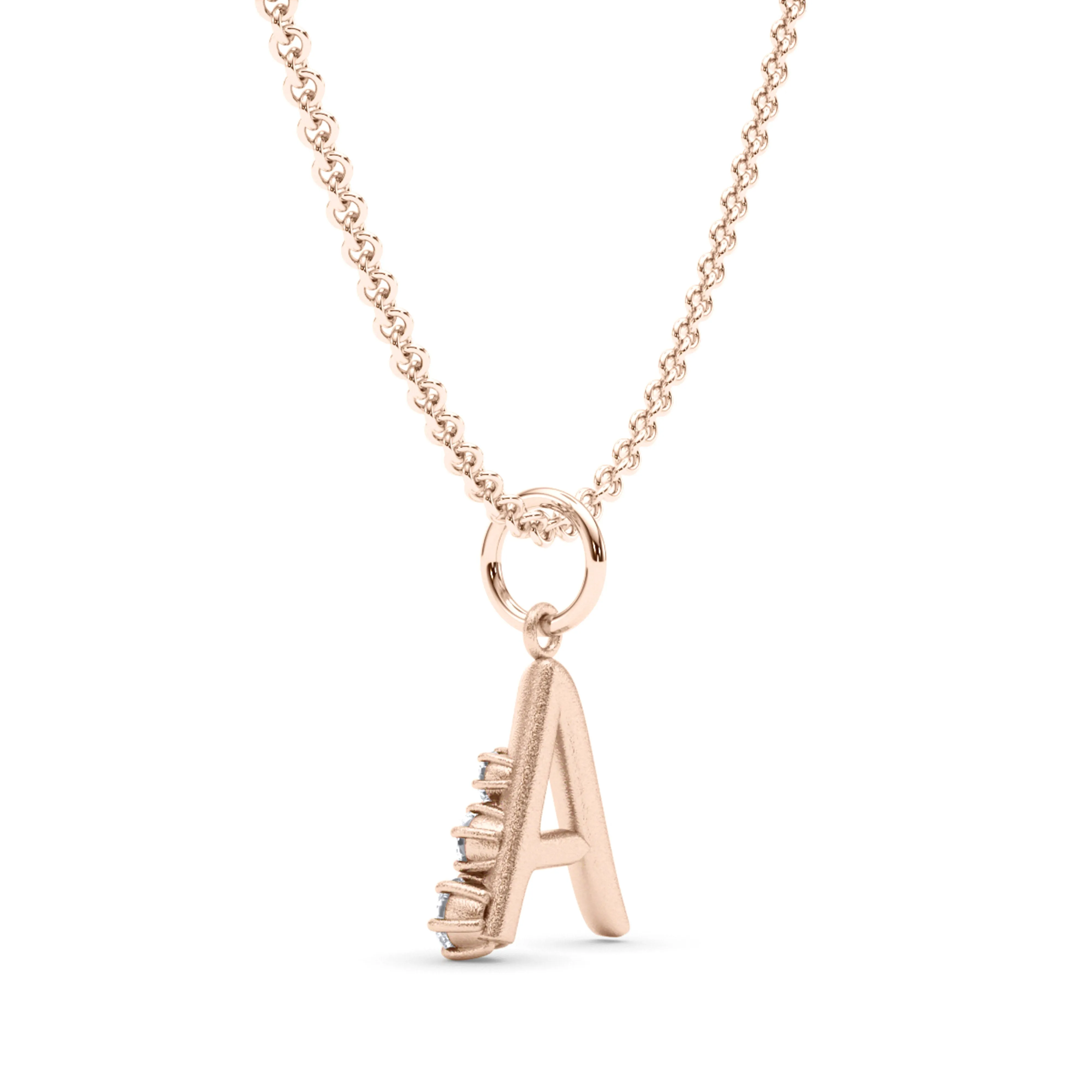 Graduated Diamond Initial Pendant Letter A