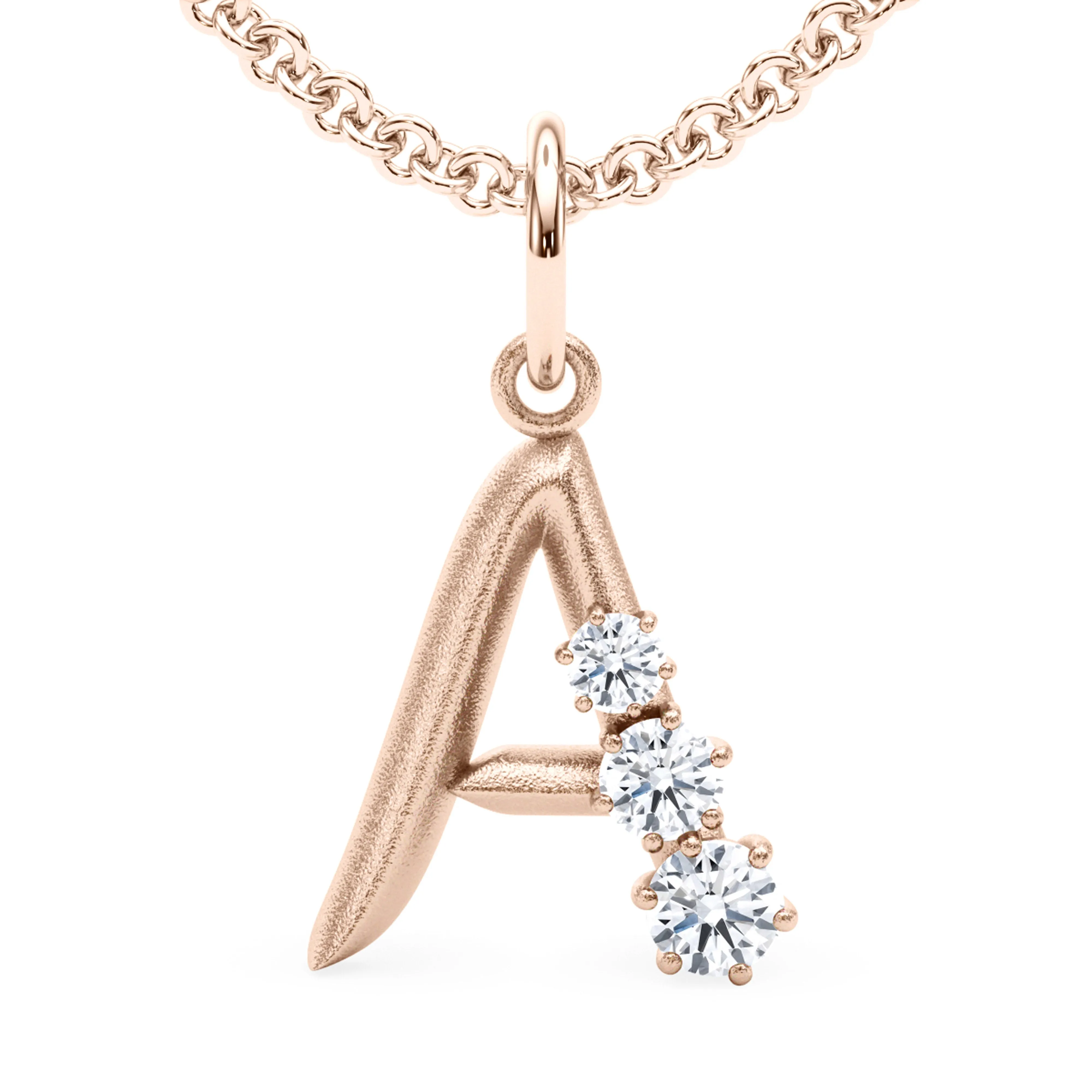 Graduated Diamond Initial Pendant Letter A