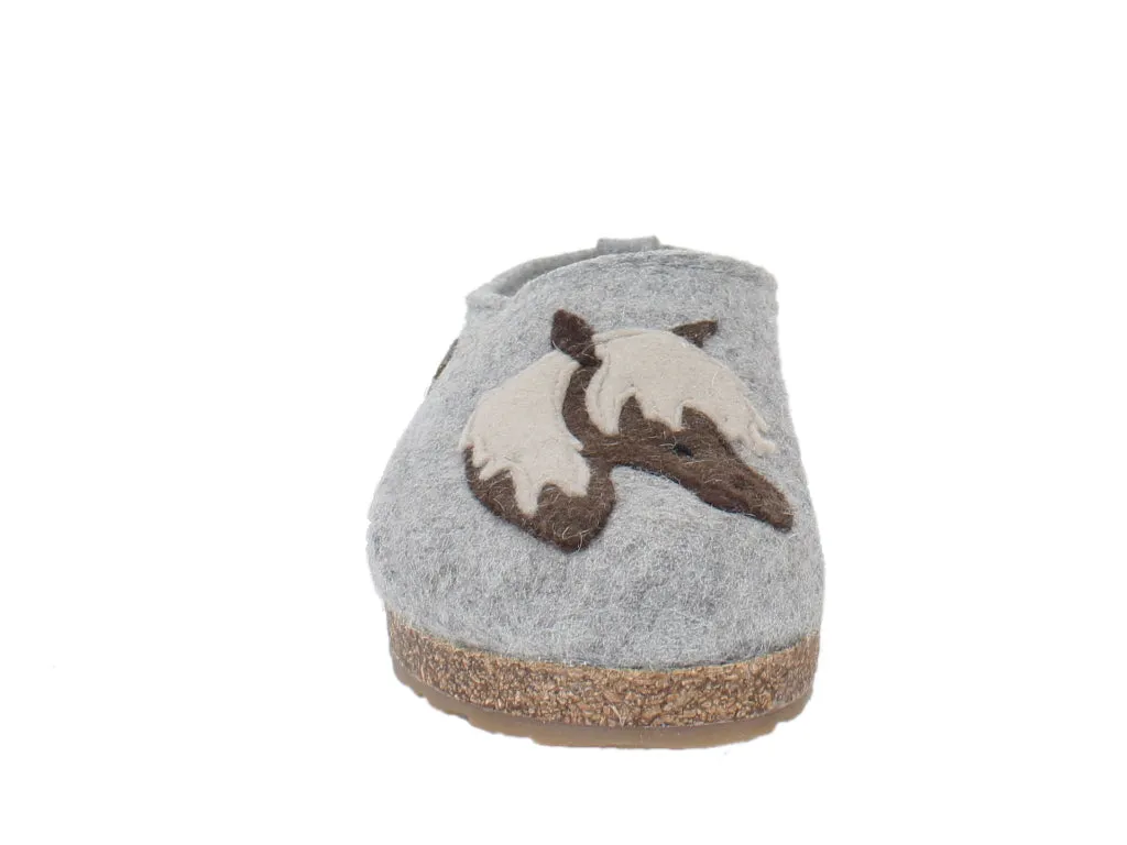 Haflinger Felt Clogs Grizzly Horse Grey