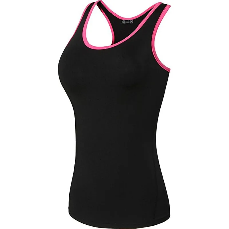 Jeansian Women's Quick Drying Slim Fit Tank Tops Tanktops Sleeveless Vest Singlet SWT241 Pink2