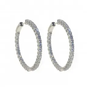 Large CZ Hoops | Sterling Silver