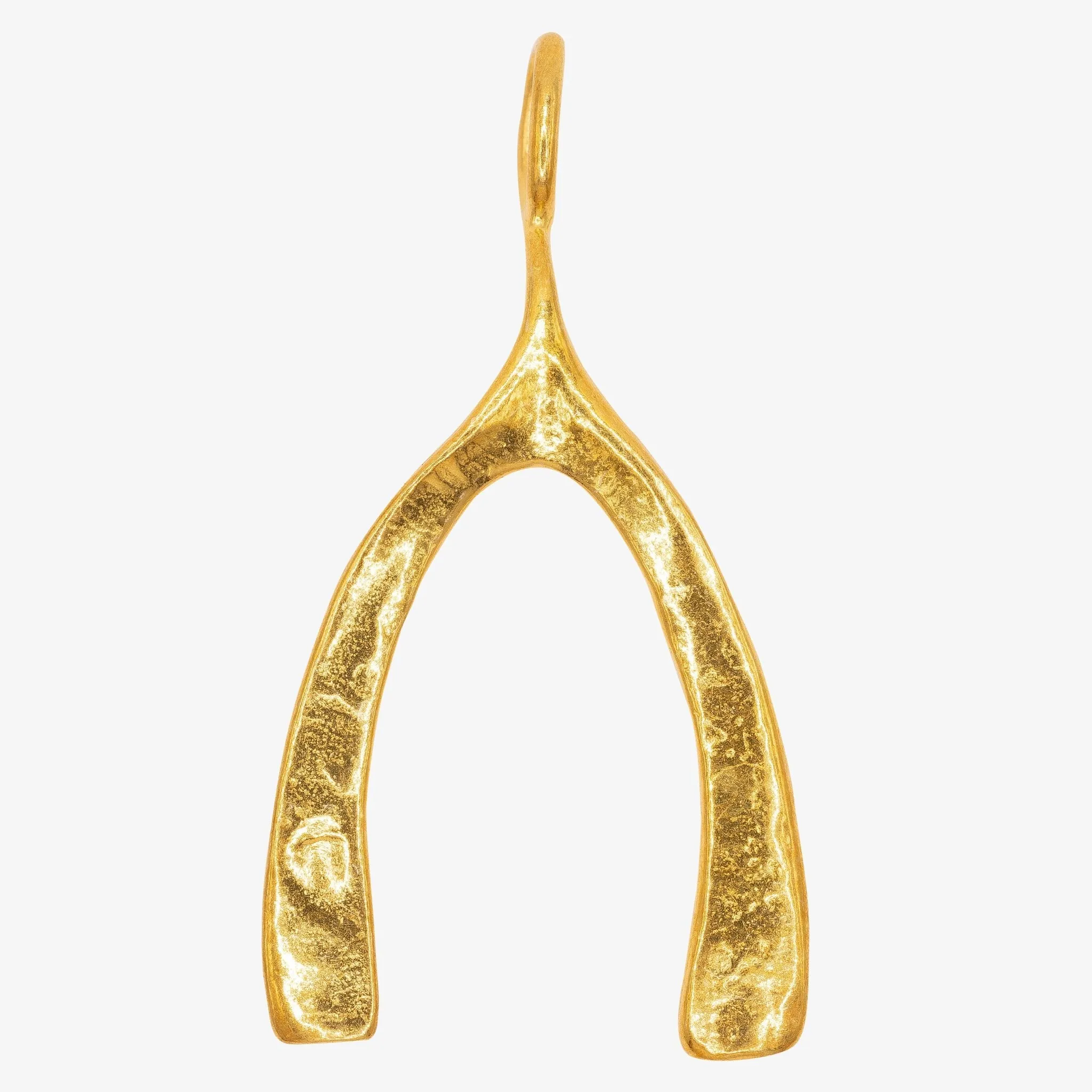 Large Wishbone Charm Wholesale 14K Gold, Solid 14K Gold