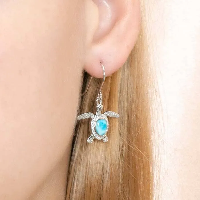 Larimar Hawaii Kai Honu Earrings