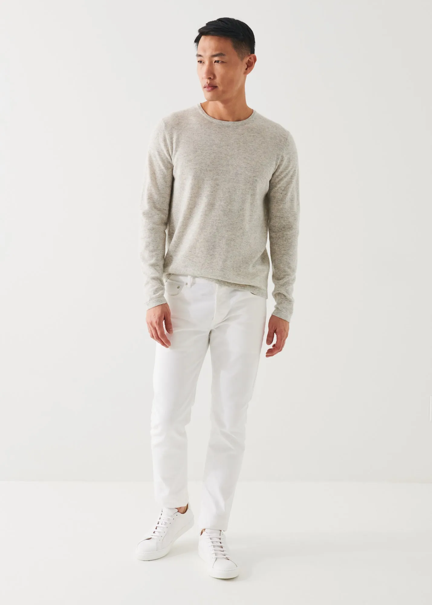 LINEN BLEND CREWNECK SWEATER