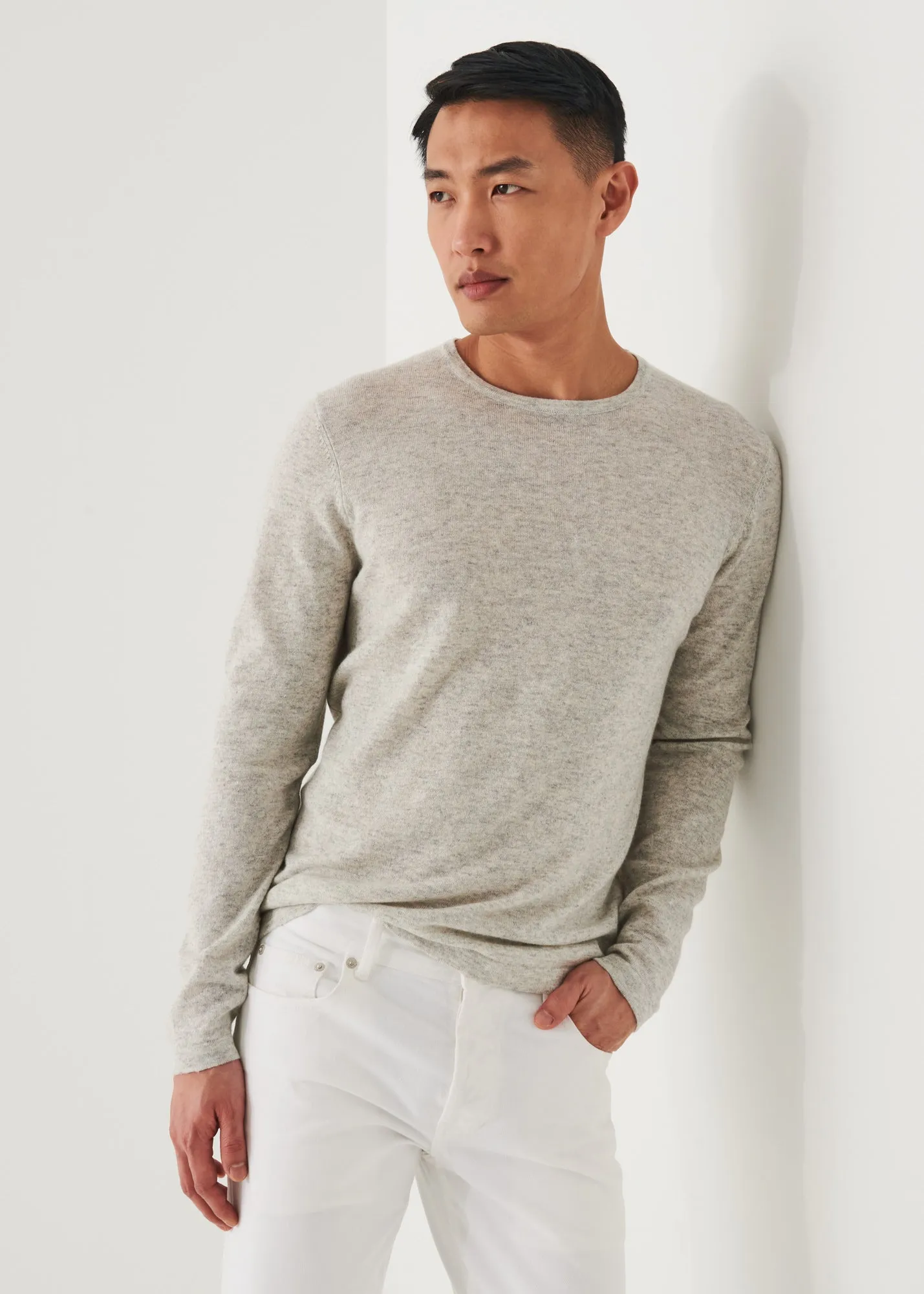 LINEN BLEND CREWNECK SWEATER