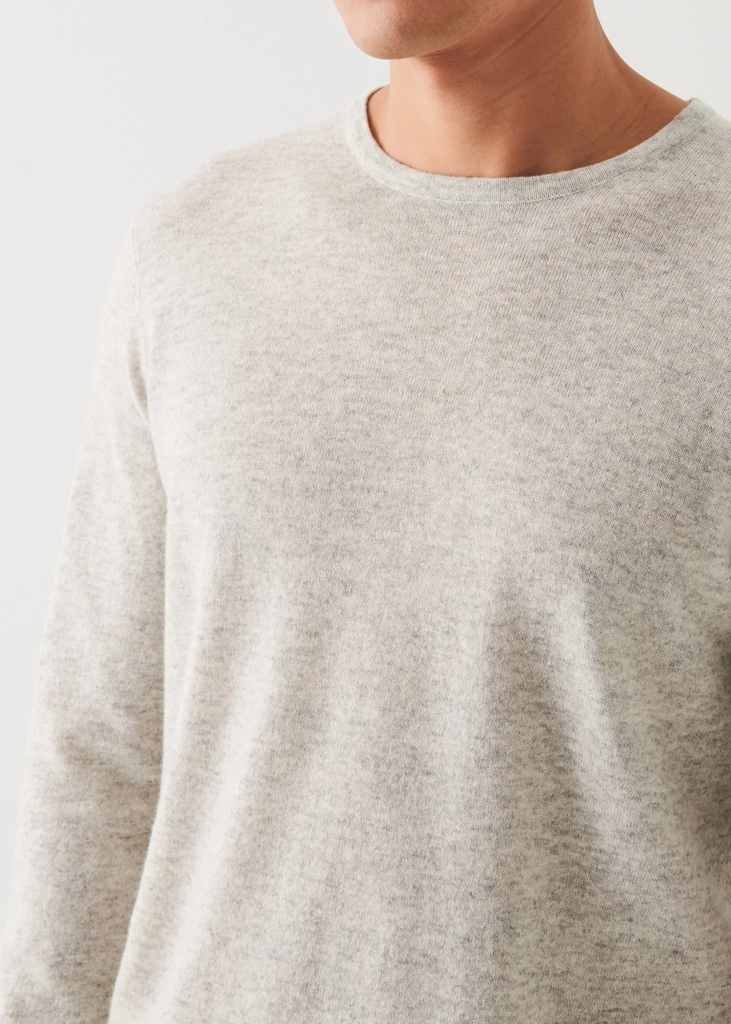 LINEN BLEND CREWNECK SWEATER