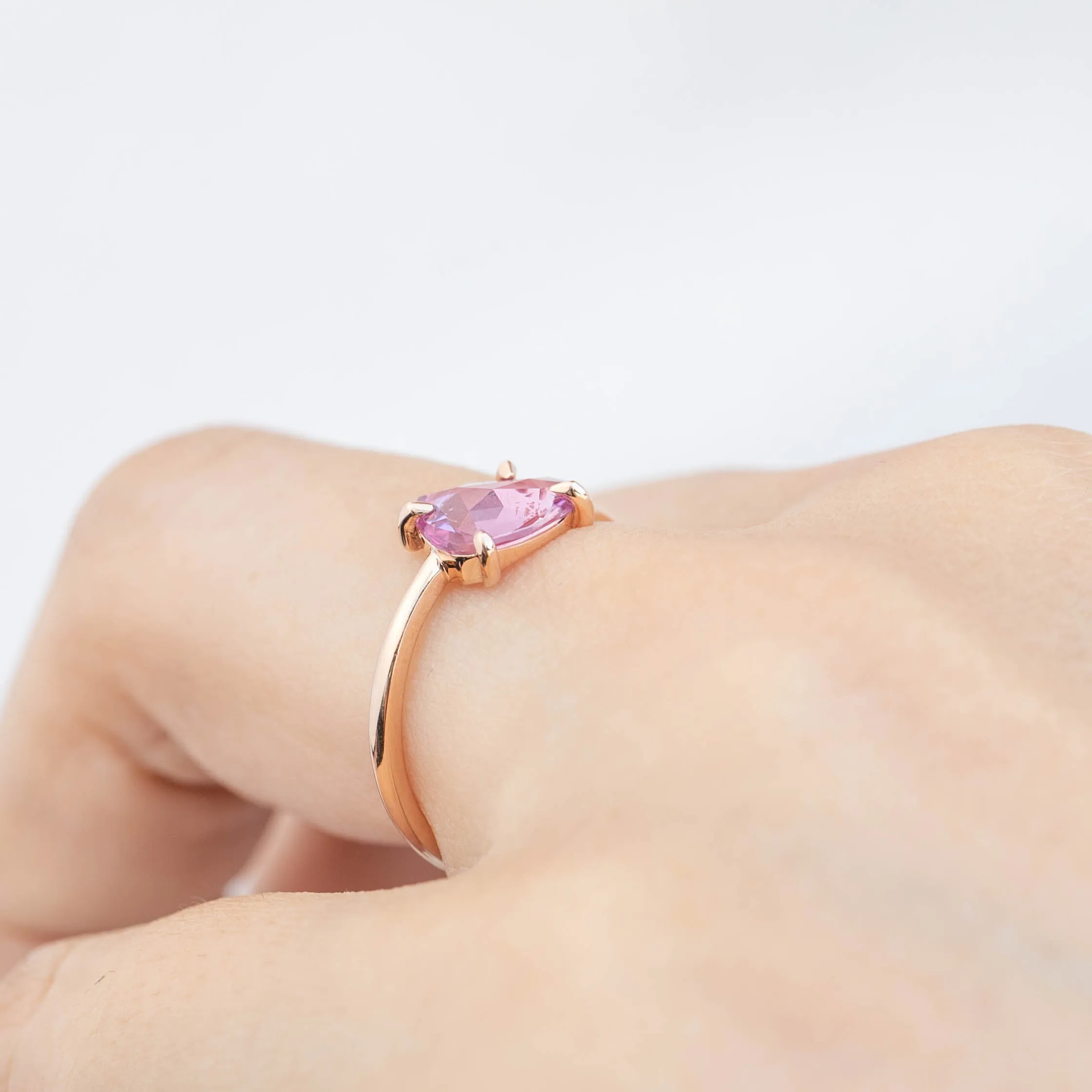 Lisa Ring - 1.43ct Unheated Organic Cut Pink Sapphire, 14k rose gold (One of a kind)