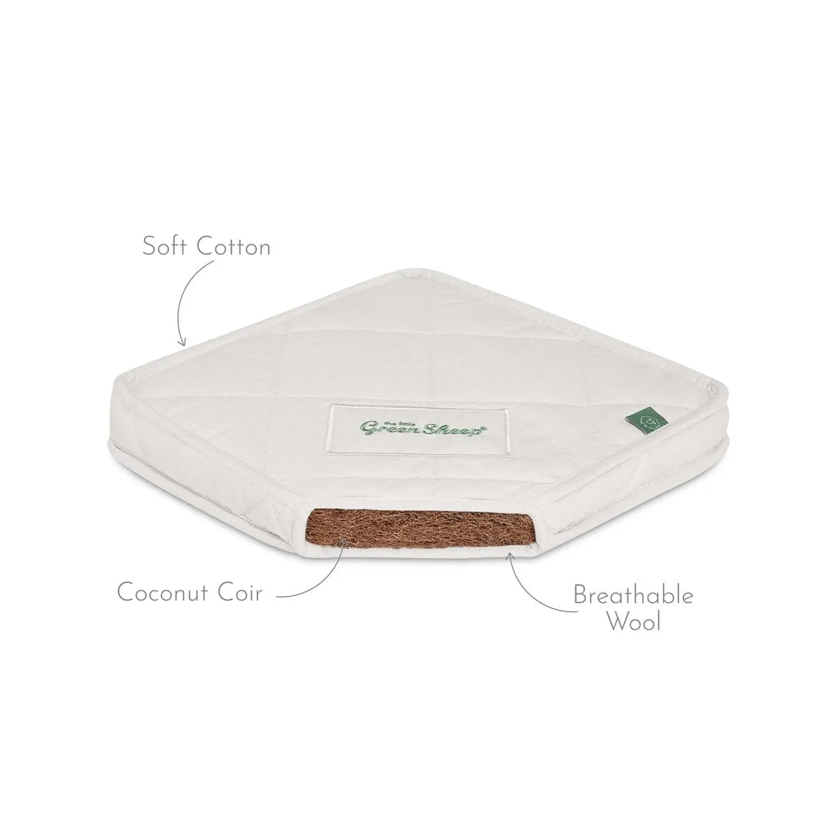 Little Green Sheep Natural Carrycot Mattress to fit Silver Cross First Sleeper