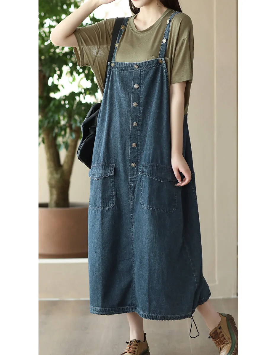 Loose Casual Denim Dress for Women