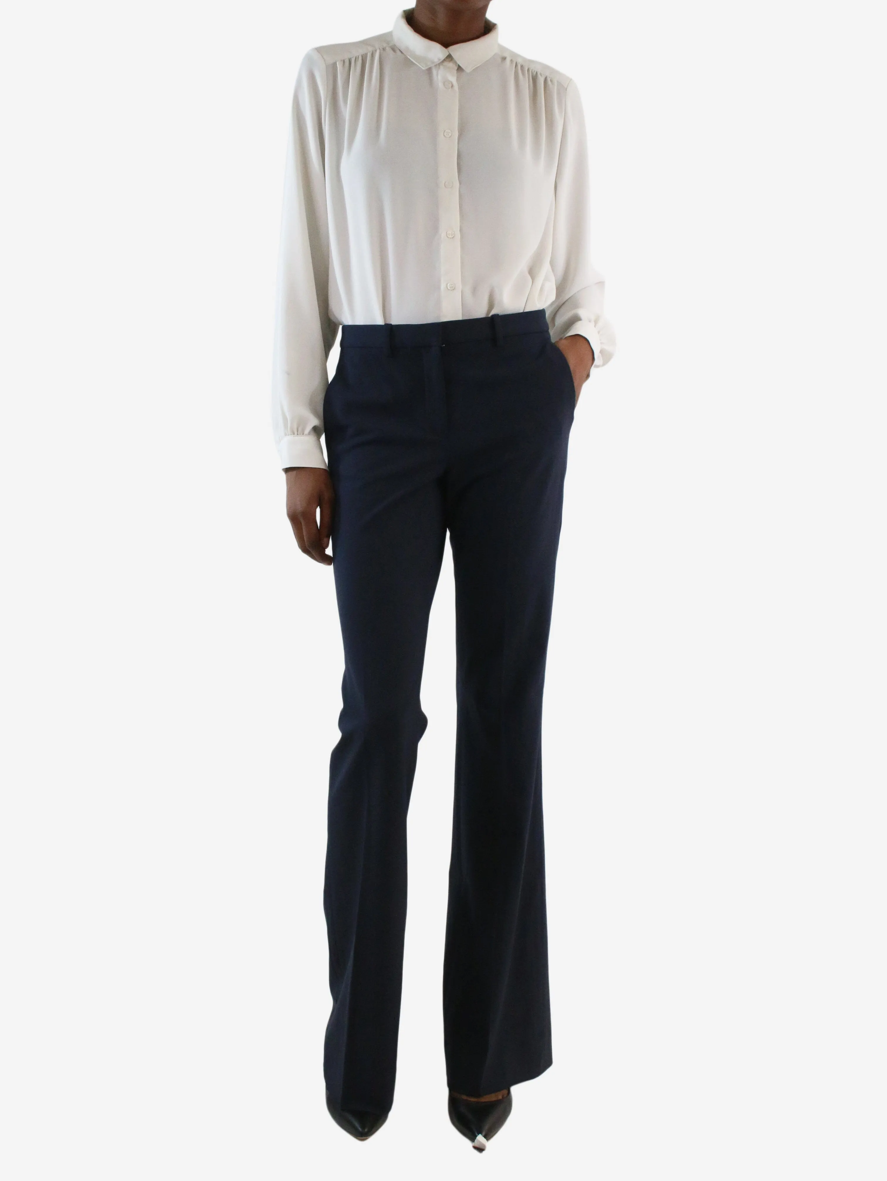 Navy flared tailored trousers - Size US 2