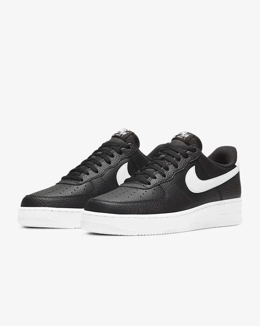 Nike Air Force 1 Low '07 Black White Pebbled Leather