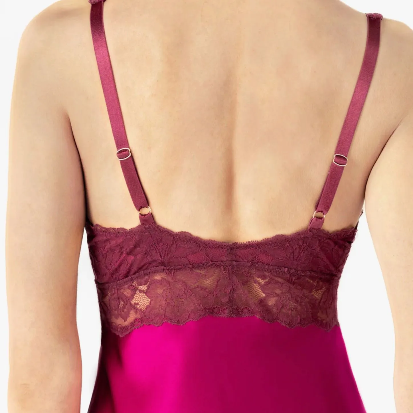 NK iMode Morgan Iconic Bust-Support Silk Chemise in Pink Ruby 5974-M200