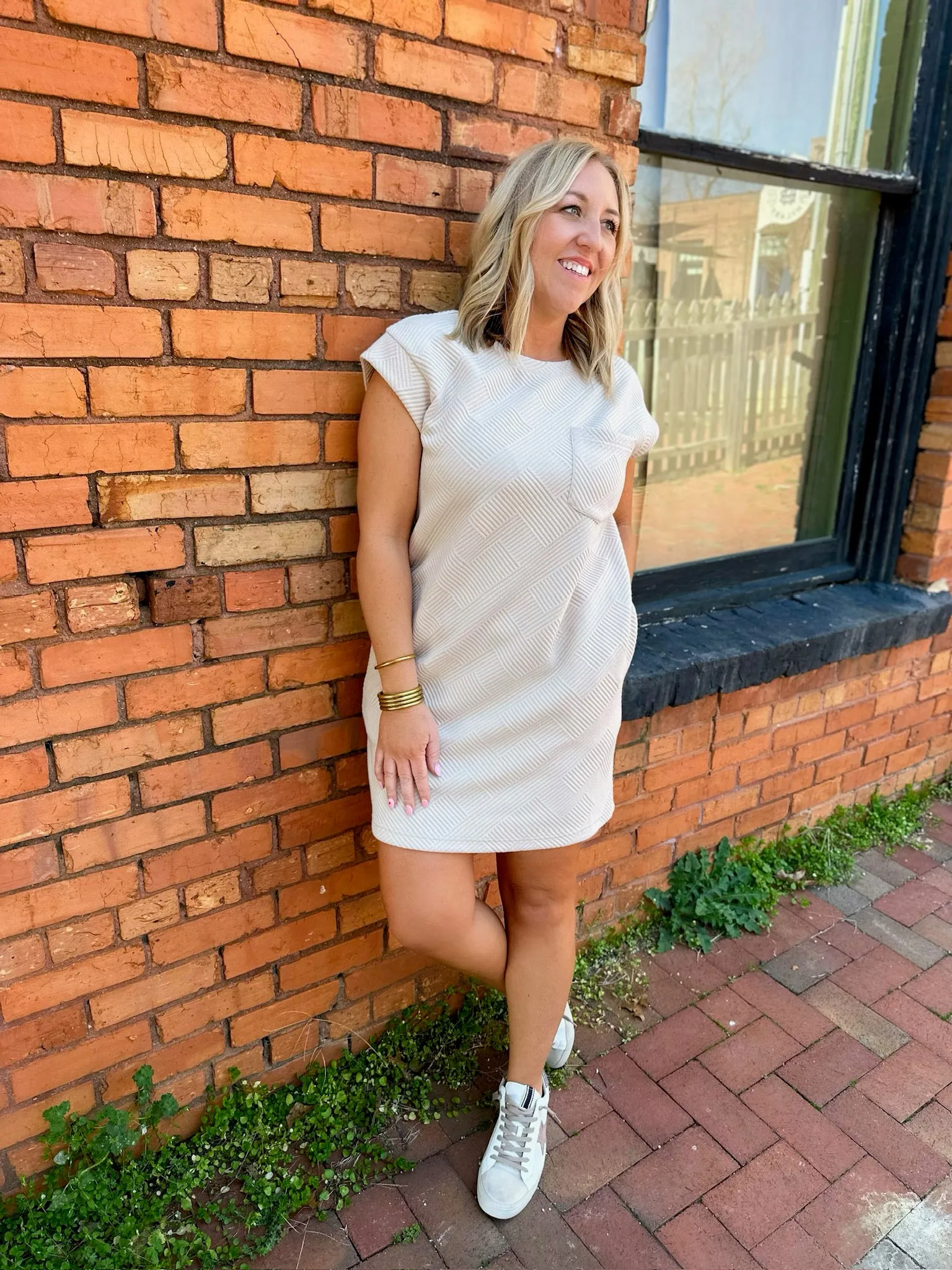 Number One Textured T-Shirt Dress